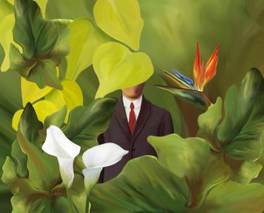 Original Surrealism Botanic Mixed Media by Annaviola Loiva Ekong