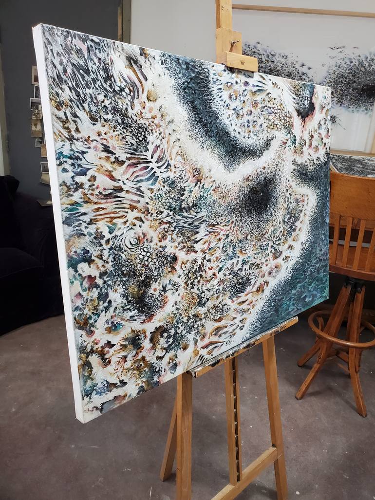 Original Abstract Expressionism Abstract Painting by Mieke Blees