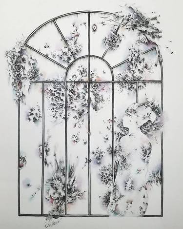 Saatchi Art Artist Mieke Tracy; Drawing, “Hidden life; a window” #art