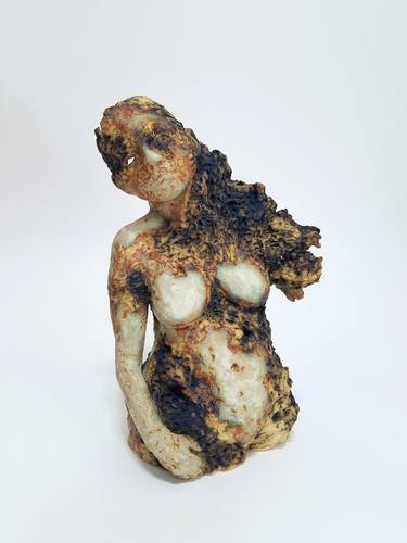 Female figure, half dark texture, half light glaze thumb