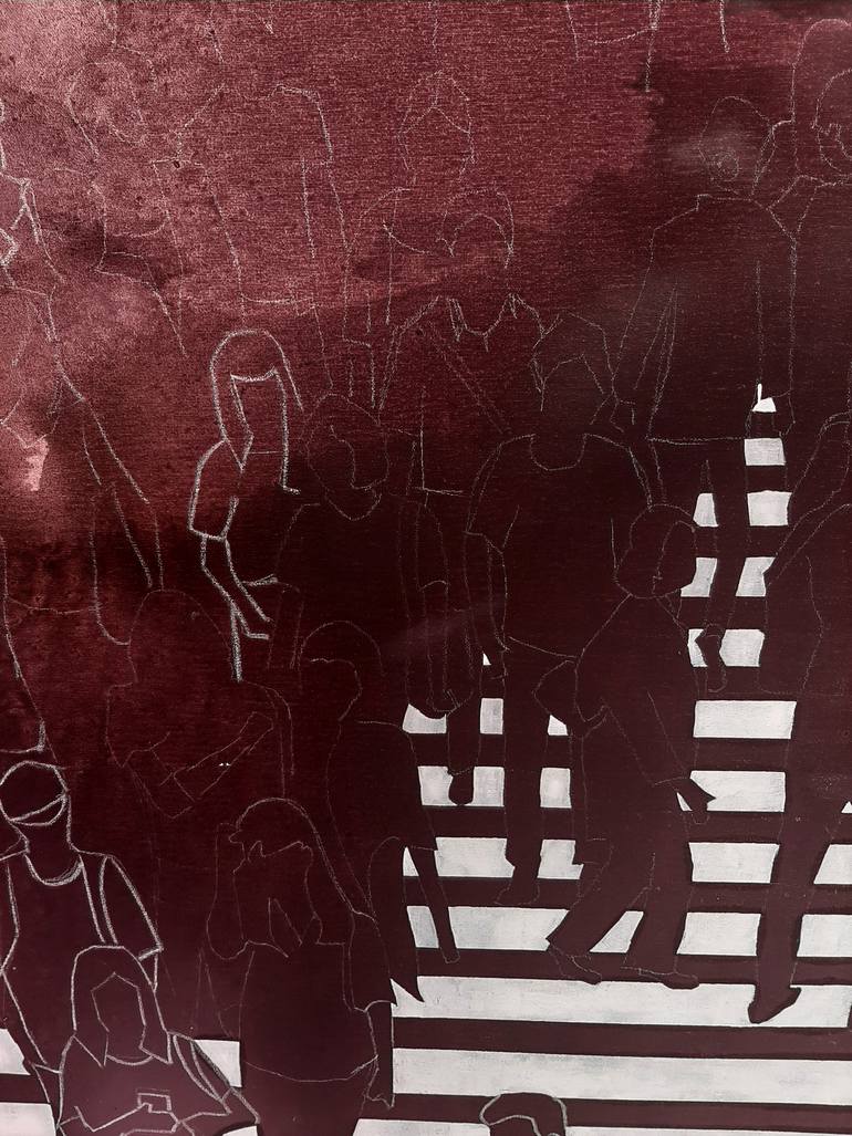 Original Conceptual Cities Painting by Martta Garcia