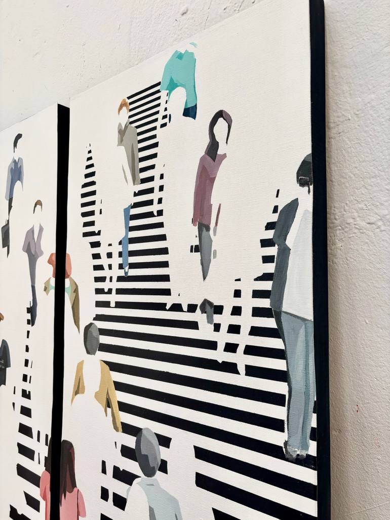 Original Abstract Expressionism People Painting by Martta Garcia