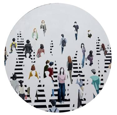 Original Conceptual Cities Painting by Martta Garcia