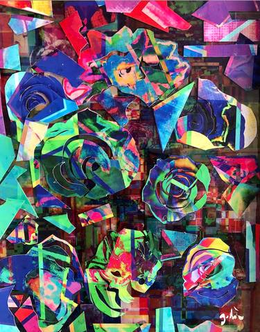 Original Abstract Expressionism Abstract Collage by Gary Low