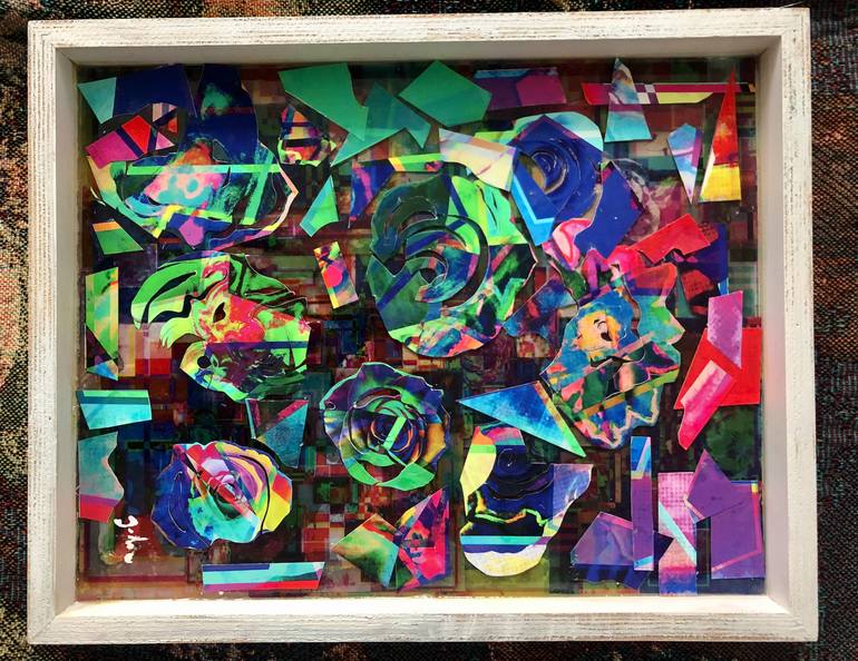 Original Abstract Expressionism Abstract Collage by Gary Low