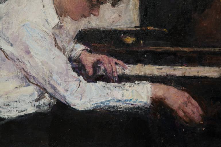 Original Impressionism People Painting by Valeriia Martha Lakrisenko