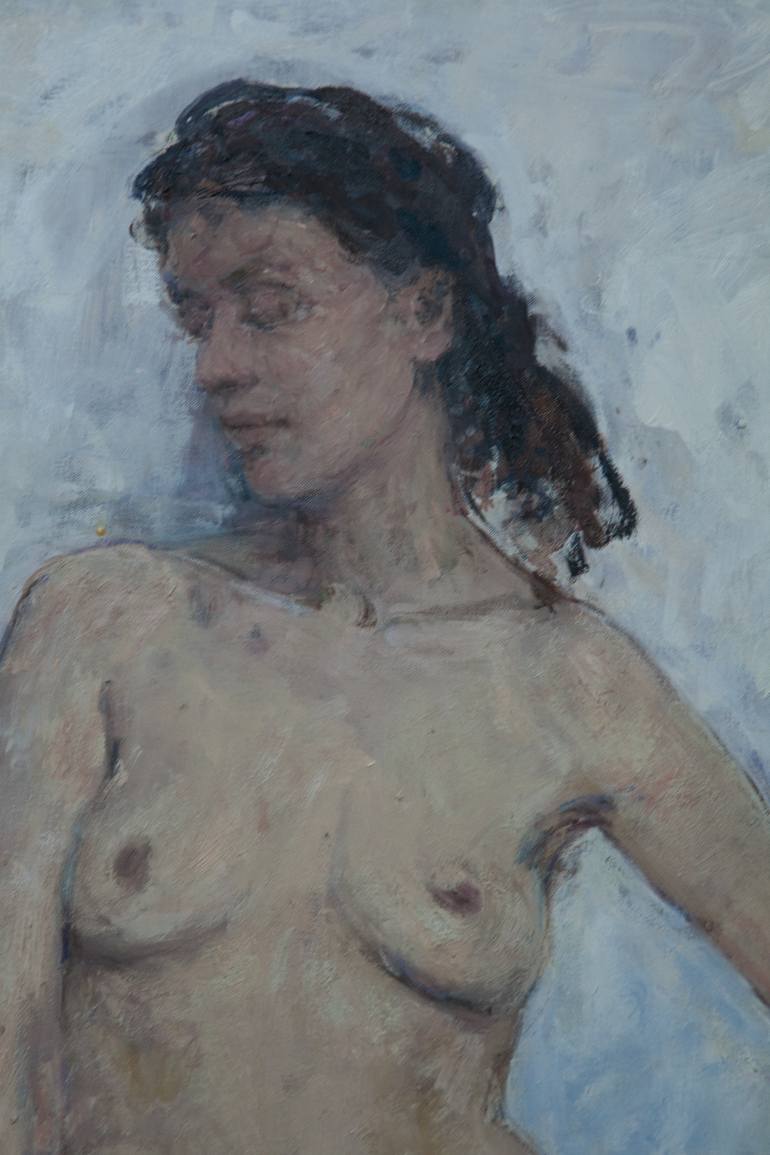 Original Figurative Nude Painting by Valeriia Martha Lakrisenko
