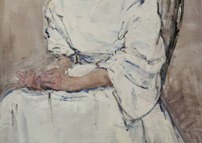 Original Impressionism People Painting by Valeriia Martha Lakrisenko
