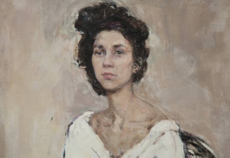 Original Impressionism People Painting by Valeriia Martha Lakrisenko