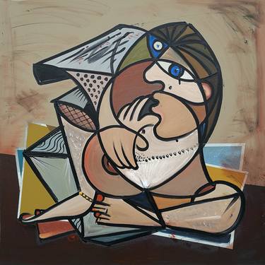 Print of Cubism Women Paintings by Oliver Szax
