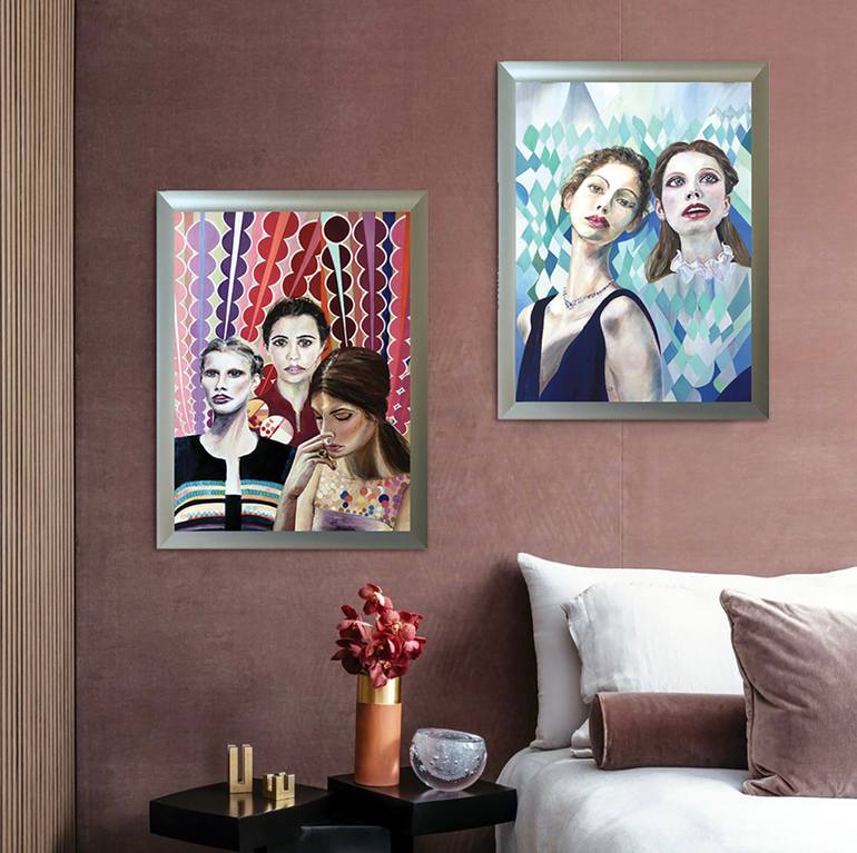Original Expressionism People Painting by Bettina Newbery