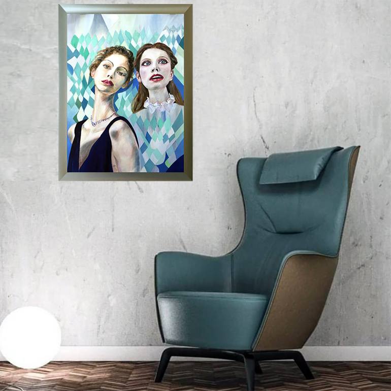 Original Expressionism People Painting by Bettina Newbery