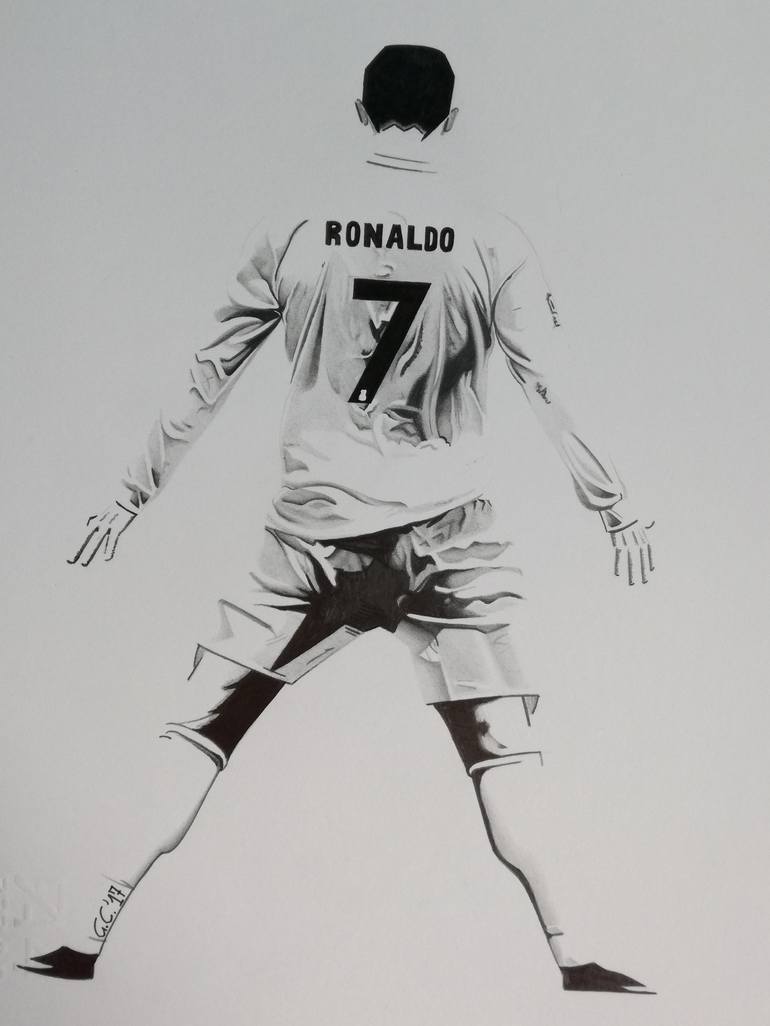 Cristiano Ronaldo Celebration Drawing by Gabriele | Saatchi Art