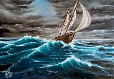 Original Fine Art Sailboat Paintings by Gius Kosta