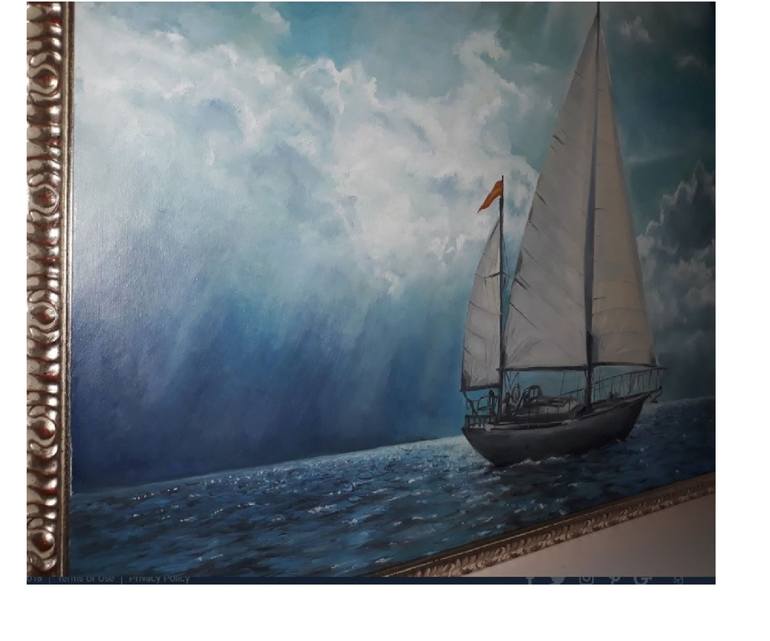 Original Photorealism Boat Painting by Gius Kosta