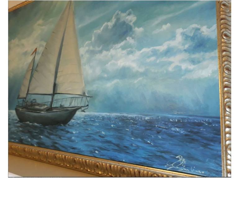 Original Photorealism Boat Painting by Gius Kosta