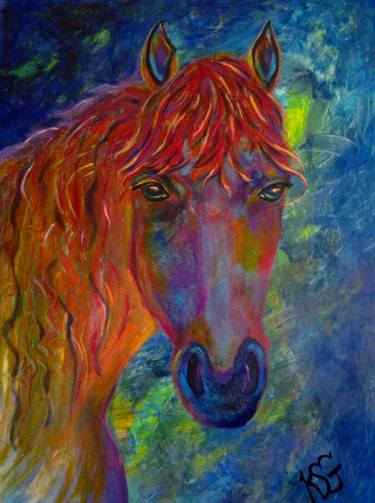 Original Abstract Expressionism Horse Paintings by Kim Shuckhart Gunns