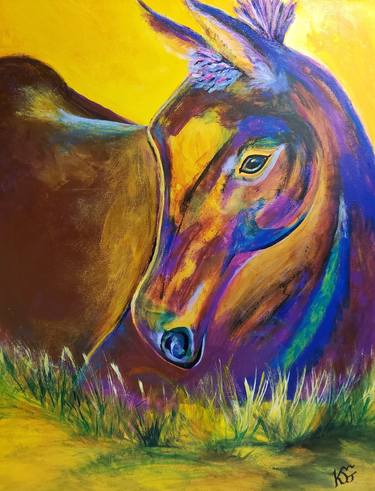 Original Abstract Expressionism Horse Paintings by Kim Shuckhart Gunns