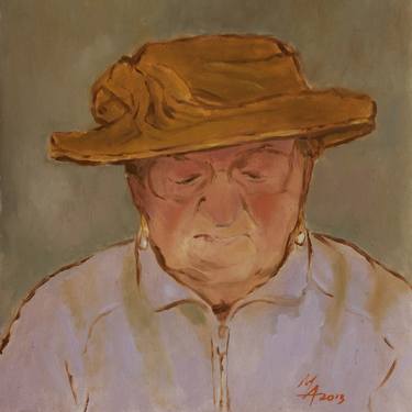Old Woman with Yellow Hat thumb