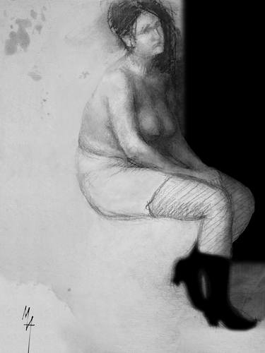 Print of Fine Art Nude Drawings by Attila Meszlenyi