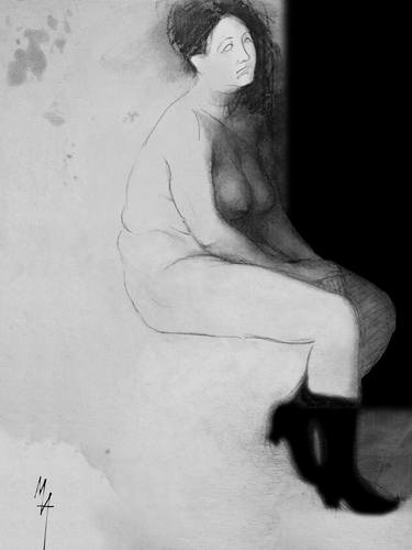 Print of Fine Art Nude Drawings by Attila Meszlenyi