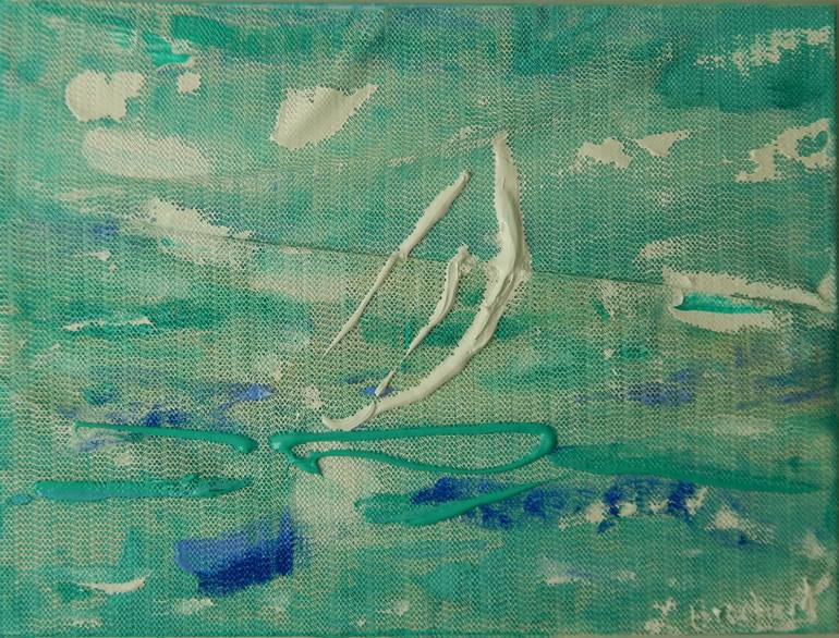 Original Abstract Sailboat Painting by lorenz brochert