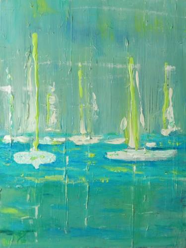 Print of Abstract Expressionism Sailboat Paintings by lorenz brochert