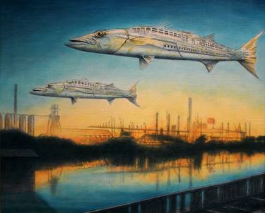 Print of Surrealism Ship Paintings by Bill Weber