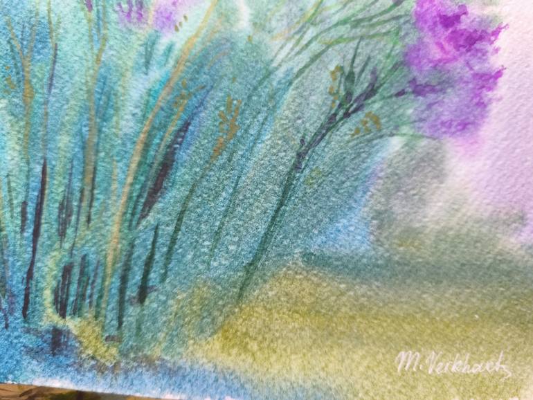 Original Abstract Expressionism Landscape Painting by Margaryta Verkhovets