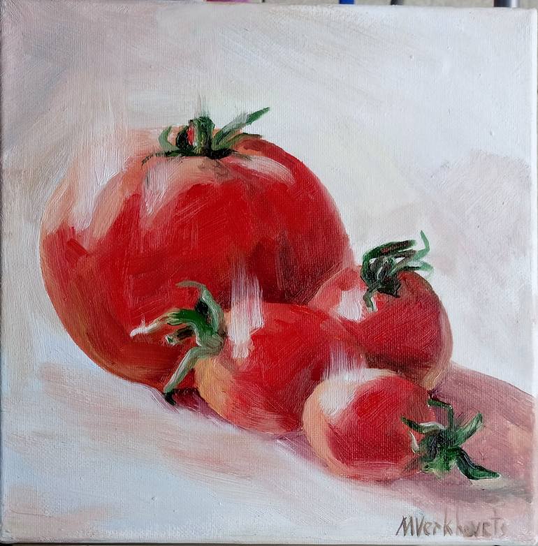 Red tomatoes Painting by Margaryta Verkhovets | Saatchi Art