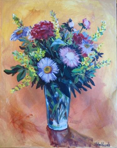 Original Fine Art Floral Paintings by Margaryta Verkhovets