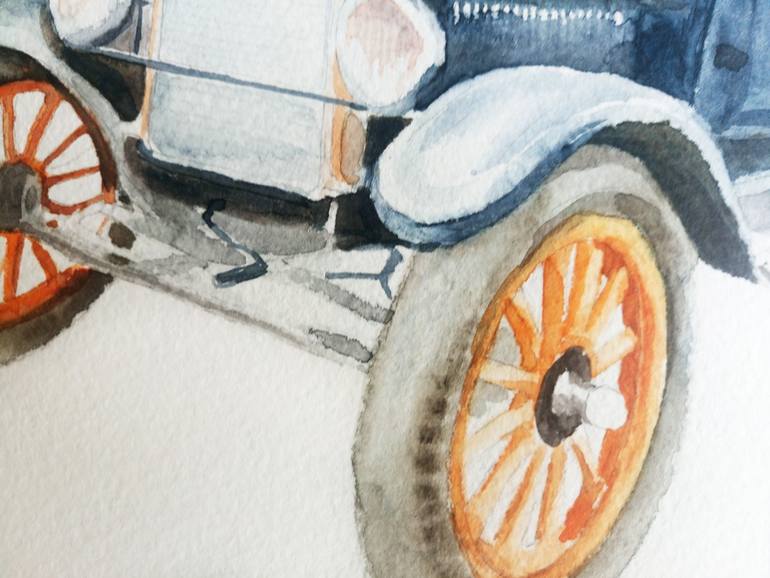 Original Illustration Car Painting by Margaryta Verkhovets