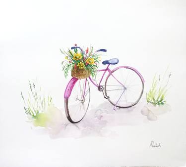 Print of Bicycle Paintings by Margaryta Verkhovets
