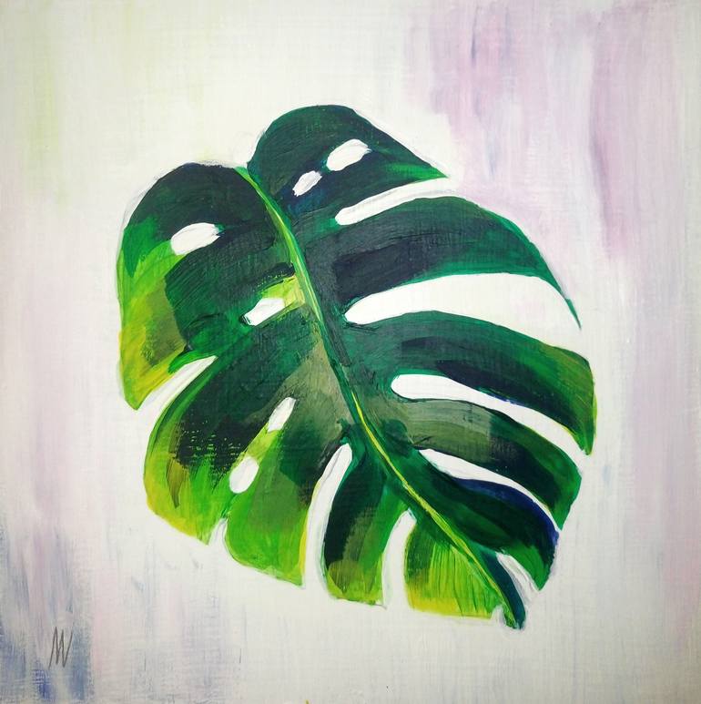 leaf painting acrylic