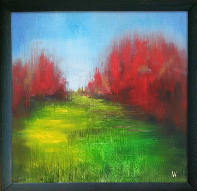 Original Abstract Landscape Painting by Margaryta Verkhovets