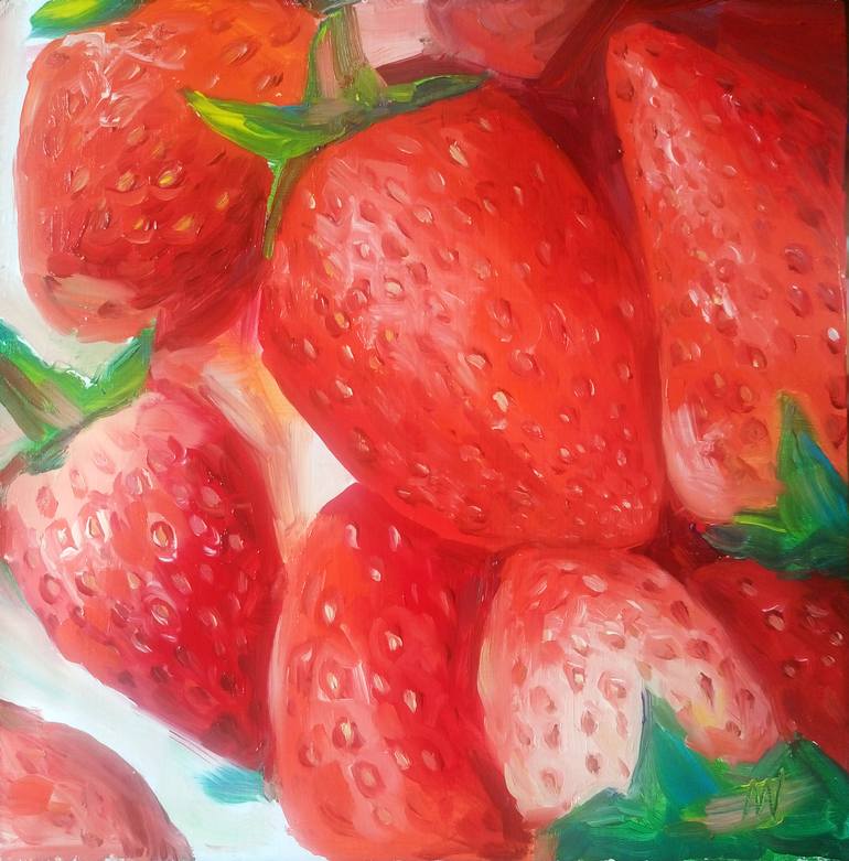 Strawberry. Painting by Margaryta Verkhovets | Saatchi Art