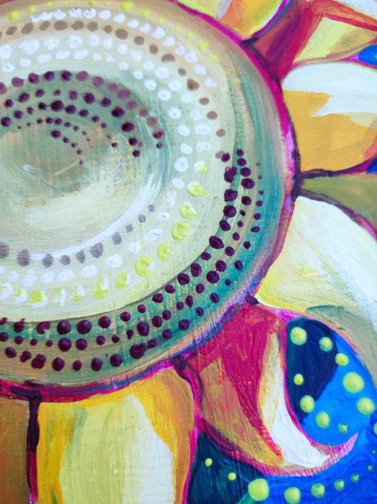 Original Folk Abstract Painting by Margaryta Verkhovets