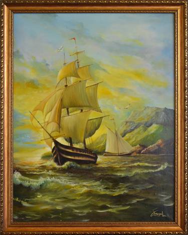 Original Abstract Ship Paintings by Alexander Zakusilov
