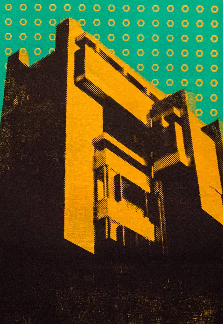 Original Dada Architecture Painting by Paul Larricart