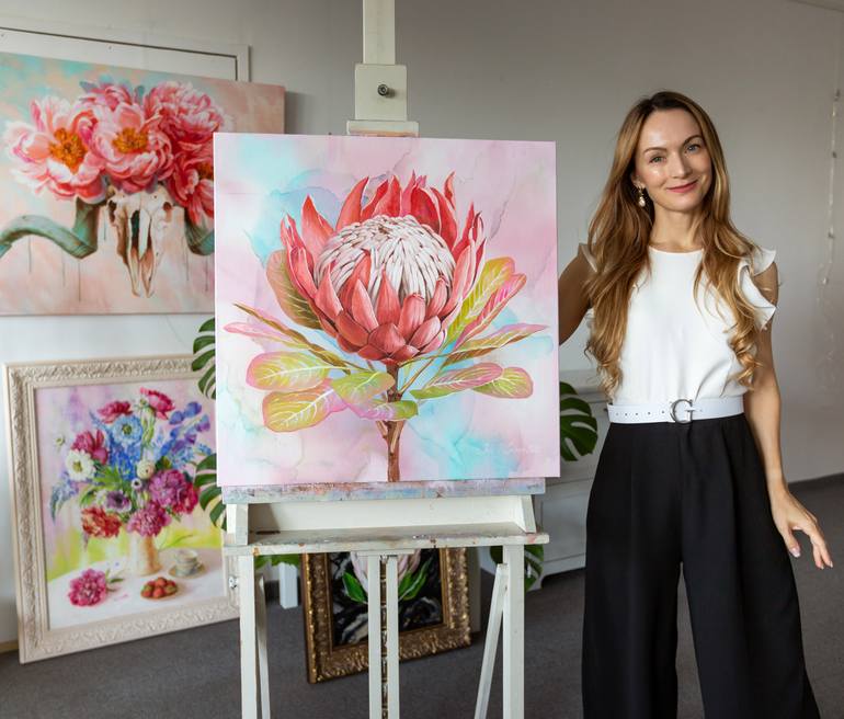 Original Impressionism Floral Painting by Ira Volkova