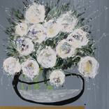 Gold Floral Black Vase 2 by Annette Spinks