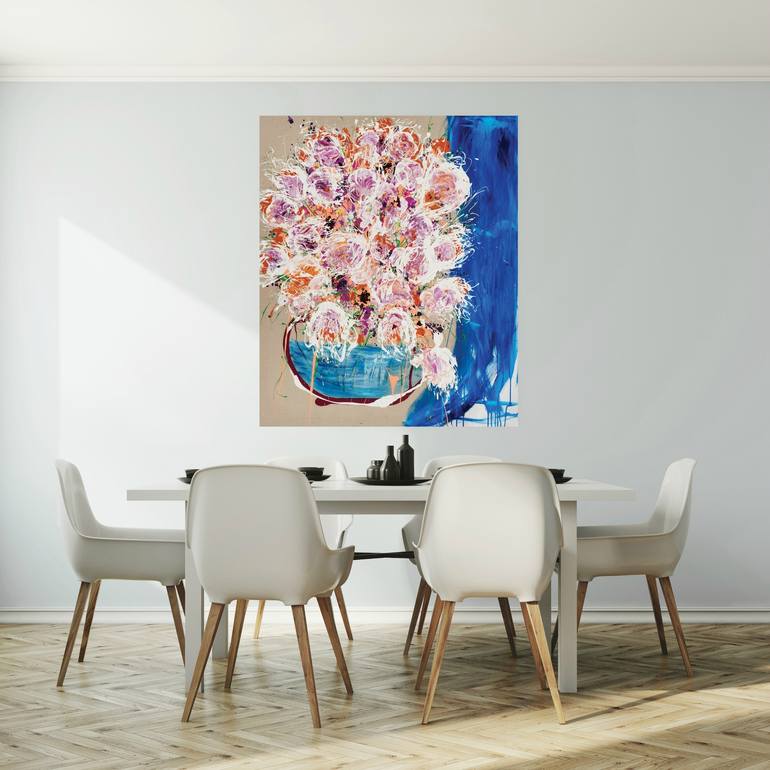 Original Abstract Floral Painting by Annette Spinks