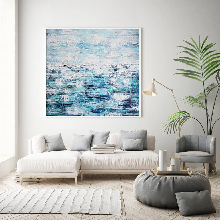 Cloud Reflections Across The Water Painting by Annette Spinks | Saatchi Art