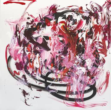 Large Abstract - Spontaneity - Pink thumb