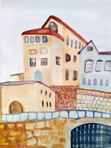 Original Expressionism Cities Paintings by Janna Shulrufer