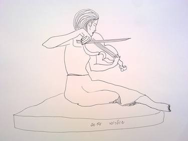 Original Expressionism Music Drawings by Janna Shulrufer