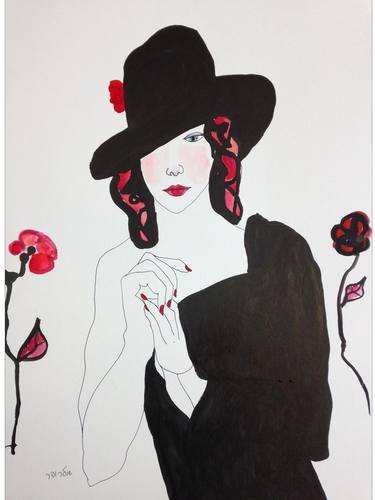 Original Art Deco Fashion Drawings by Janna Shulrufer