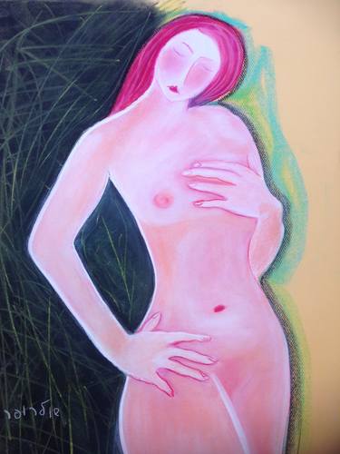 Original Expressionism Nude Drawings by Janna Shulrufer