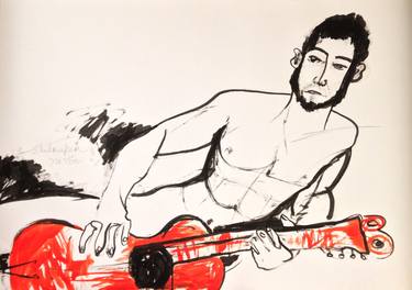 Original Expressionism Music Drawings by Janna Shulrufer