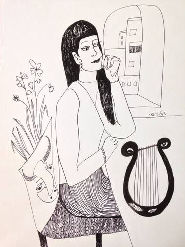 Original Women Drawings by Janna Shulrufer